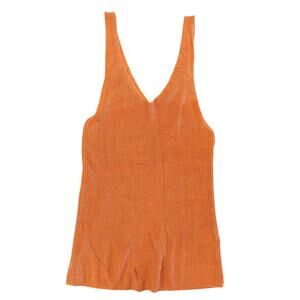 Double Zero Burnt Orange Ribbed Knit Sweater Tank, Women's Medium